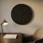 Wall Clock Silent Quartz Bamboo Frame & Walnut Hands