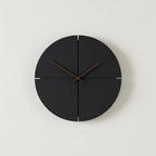 Wall Clock Silent Quartz Bamboo Frame & Walnut Hands