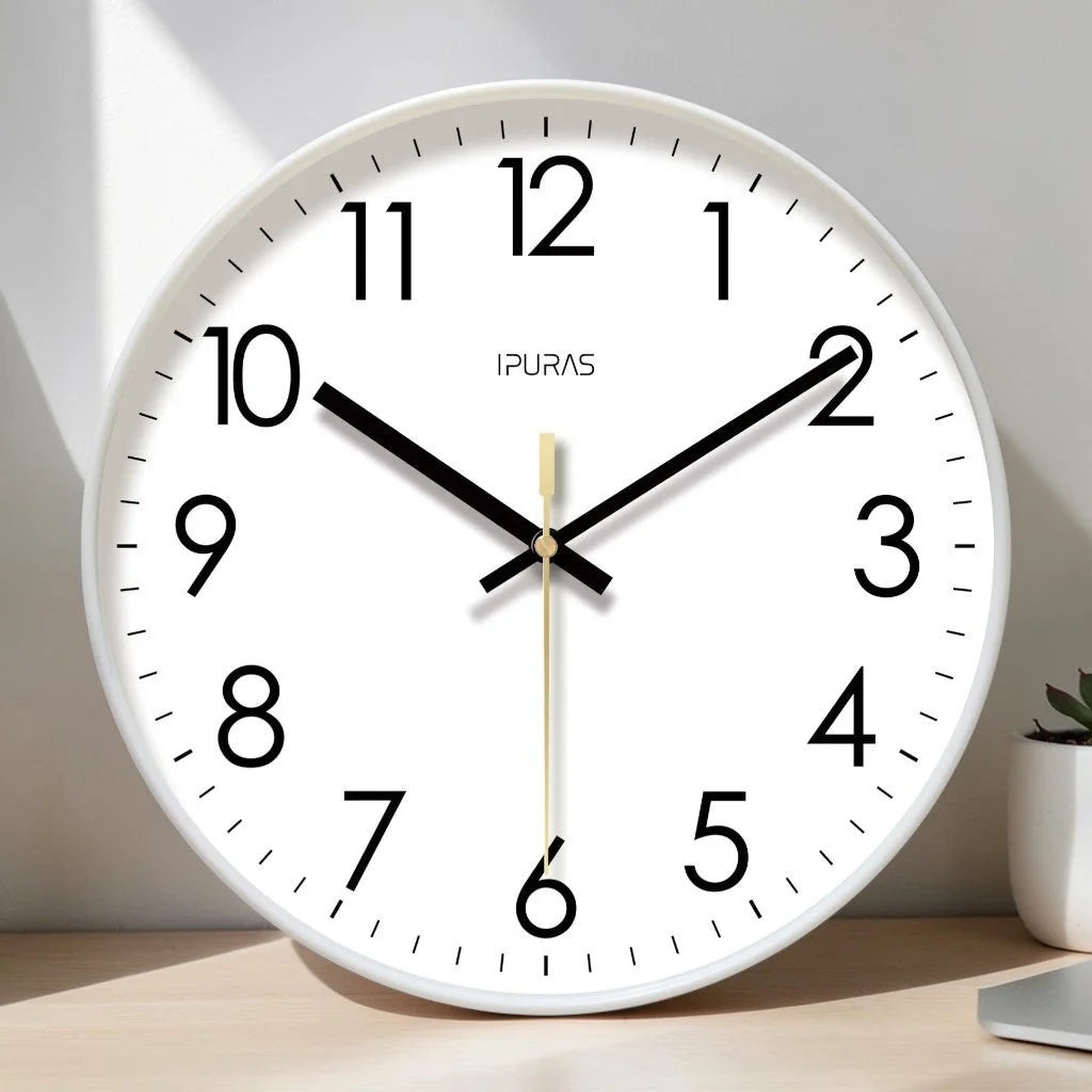 Wall Clock Silent Quartz Easy Read Numerals
