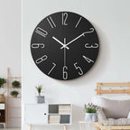 Wall Clock Silent Quartz Frameless Wood-Look Finish
