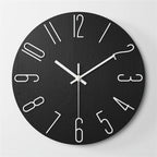 Wall Clock Silent Quartz Frameless Wood-Look Finish