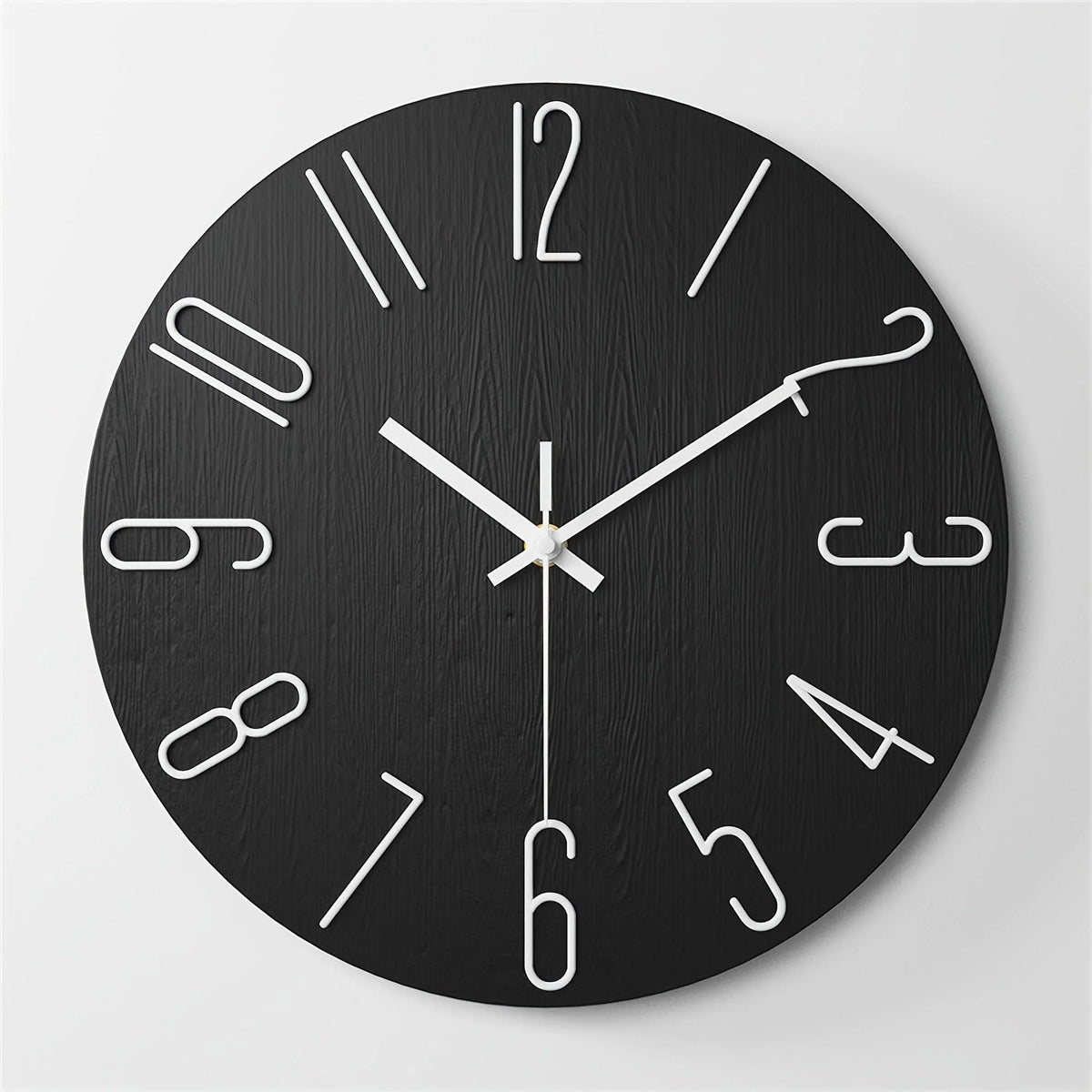 Wall Clock Silent Quartz Frameless Wood-Look Finish