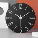 Wall Clock Silent Quartz Frameless Wood-Look Finish