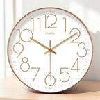 Wall Clock Silent Quartz Glass Face Battery Operated