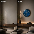 Wall Clock Silent Quartz Minimalist Glass Face