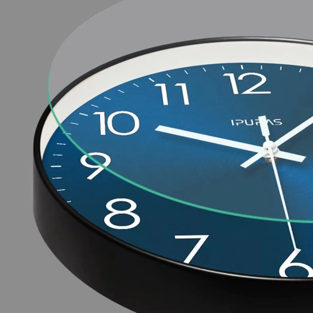 Wall Clock Silent Quartz Minimalist Glass Face