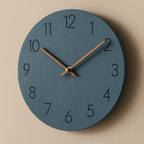 Wall Clock Silent Quartz Minimalist Wood Accents