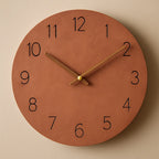 Wall Clock Silent Quartz Minimalist Wood Accents