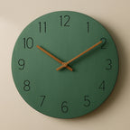 Wall Clock Silent Quartz Minimalist Wood Accents