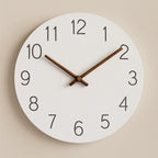 Wall Clock Silent Quartz Minimalist Wood Accents