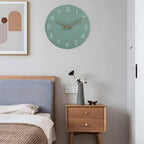 Wall Clock Silent Quartz Minimalist Wood Accents