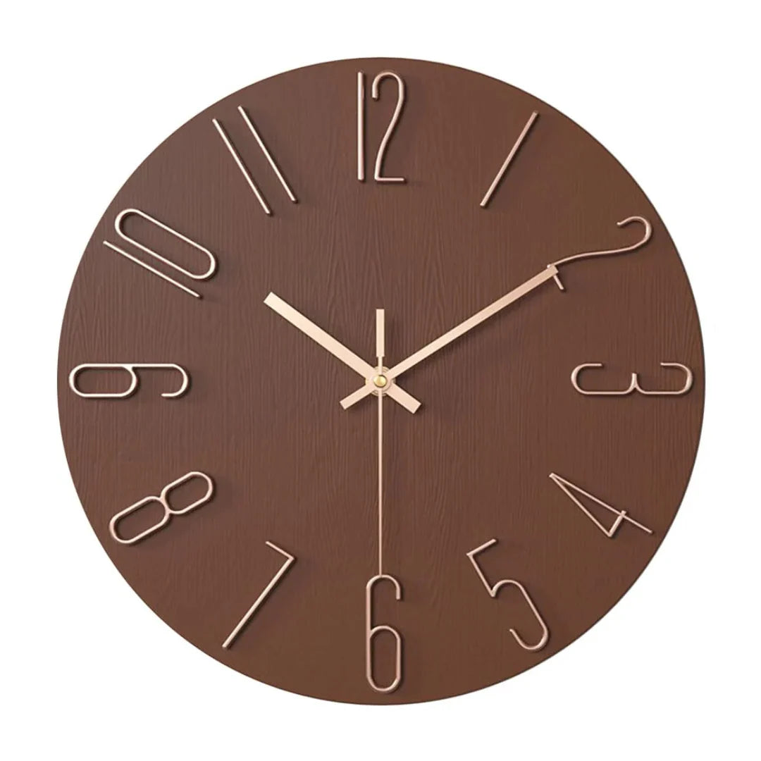 Wall Clock Silent Quartz Movement 30cm Minimalist