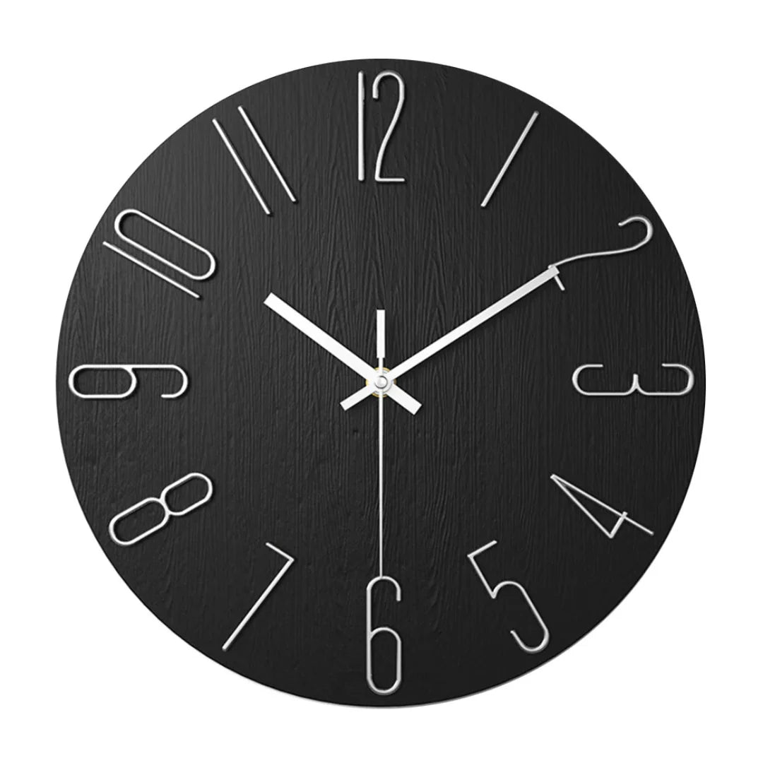 Wall Clock Silent Quartz Movement 30cm Minimalist
