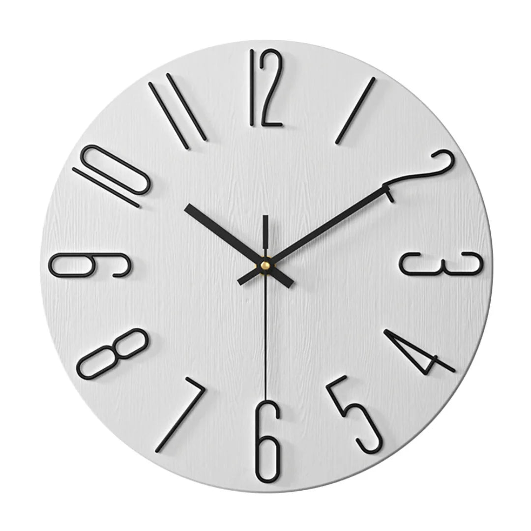 Wall Clock Silent Quartz Movement 30cm Minimalist