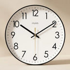 Wall Clock Silent Quartz Movement Glass Face Clear Numerals