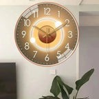 Wall Clock Silent Quartz Movement Minimalist Dial 11.8-Inch Diameter