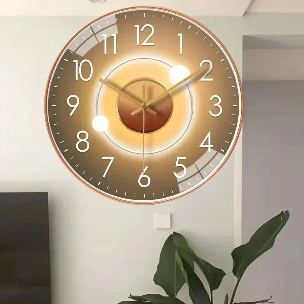 Wall Clock Silent Quartz Movement Minimalist Dial 11.8-Inch Diameter