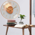 Wall Clock Silent Quartz Movement Minimalist Dial 11.8-Inch Diameter