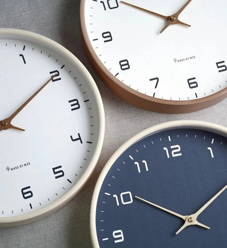 Wall Clock Silent Quartz Movement Minimalist Two Sizes