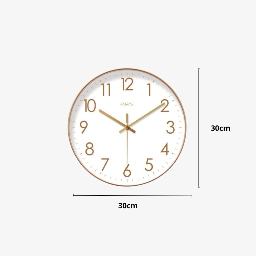 Wall Clock Silent Quartz Movement Nordic Minimalist Glass Face