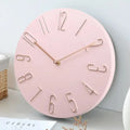 Wall Clock Silent Quartz Movement Raised Metal Numbers