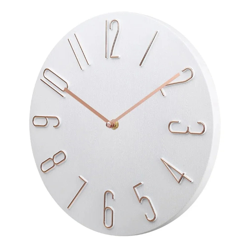 Wall Clock Silent Quartz Movement Raised Metal Numbers