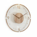 Wall Clock Silent Quartz Natural Wood 35 cm