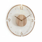 Wall Clock Silent Quartz Natural Wood 35 cm