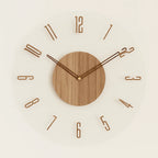 Wall Clock Silent Quartz Natural Wood 35 cm