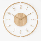 Wall Clock Silent Quartz Natural Wood 35 cm