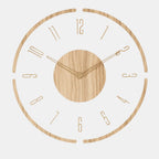 Wall Clock Silent Quartz Natural Wood & Acrylic