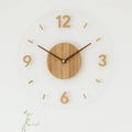 Wall Clock Silent Quartz Natural Wood & Acrylic