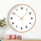 Wall Clock Silent Quartz Natural Wood Finish