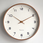 Wall Clock Silent Quartz Natural Wood Finish