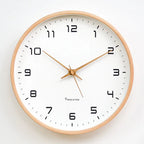 Wall Clock Silent Quartz Natural Wood Finish