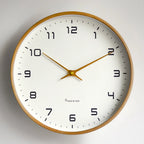 Wall Clock Silent Quartz Natural Wood Finish