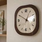 Wall Clock Silent Quartz Wood-Look