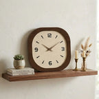 Wall Clock Silent Quartz Wood-Look