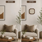 Wall Clock Silent Quartz Wood-Look