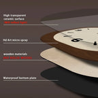 Wall Clock Silent Quartz Wood-Look
