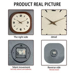 Wall Clock Silent Quartz Wood-Look