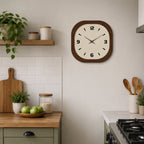 Wall Clock Silent Quartz Wood-Look