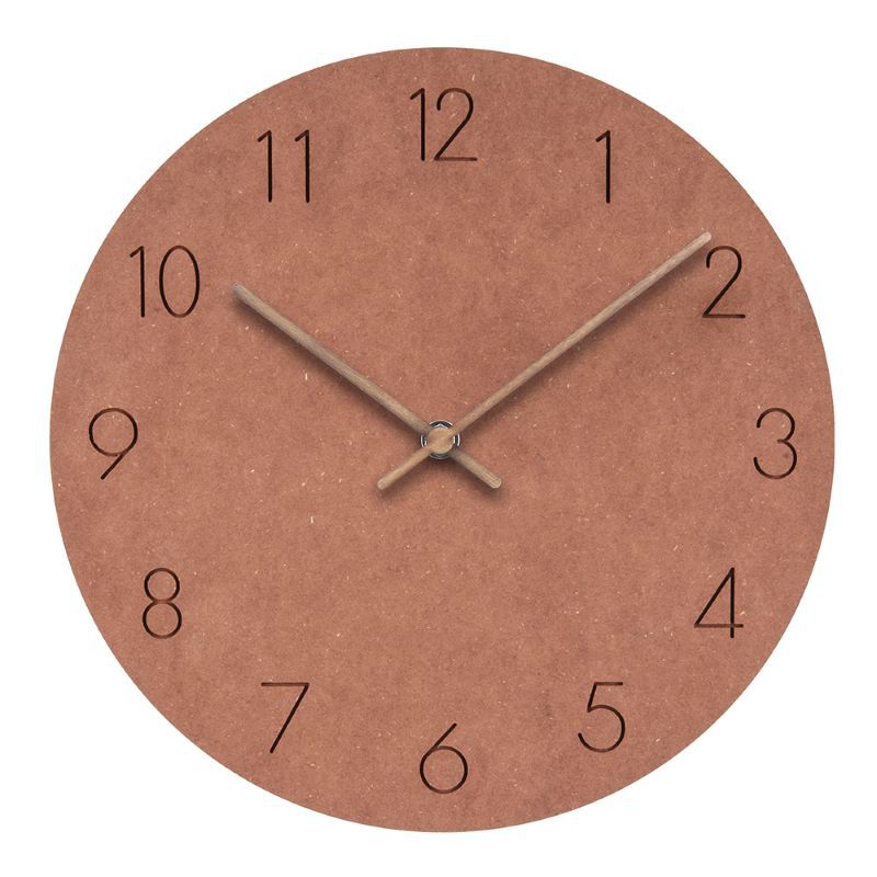 Wall Clock Silent Scandinavian Wood 11.4 Inch