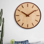 Wall Clock Solid Walnut 12 Inch Silent Quartz