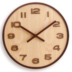 Wall Clock Solid Walnut 12 Inch Silent Quartz