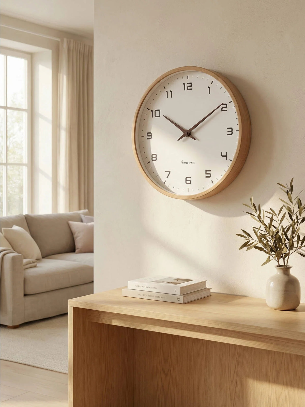 Wall Clock Solid Wood Silent Movement
