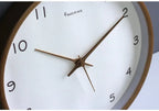 Wall Clock Solid Wood Silent Movement Glass Cover