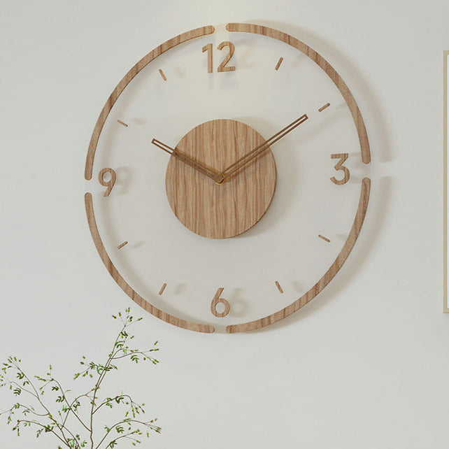Wall Clock Solid Wood Silent Quartz