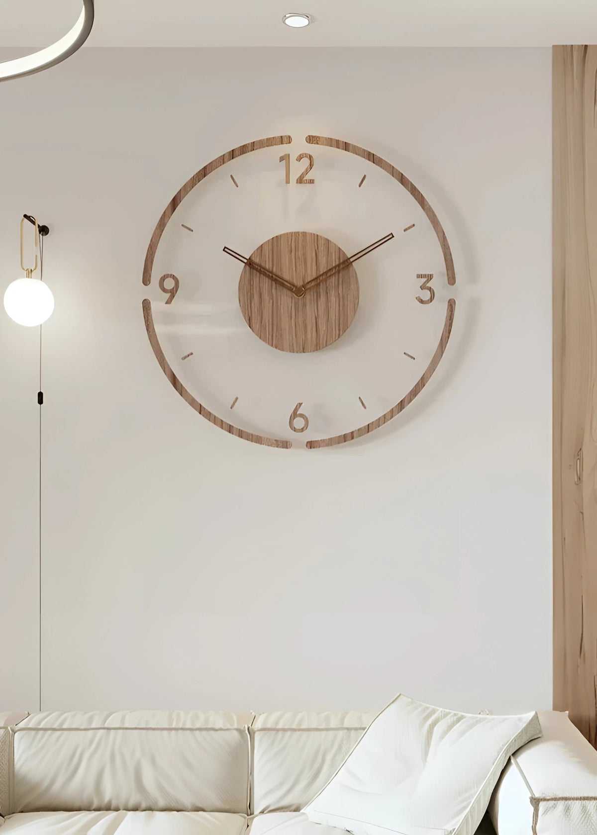 Wall Clock Solid Wood Silent Quartz