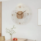 Wall Clock Solid Wood Silent Quartz